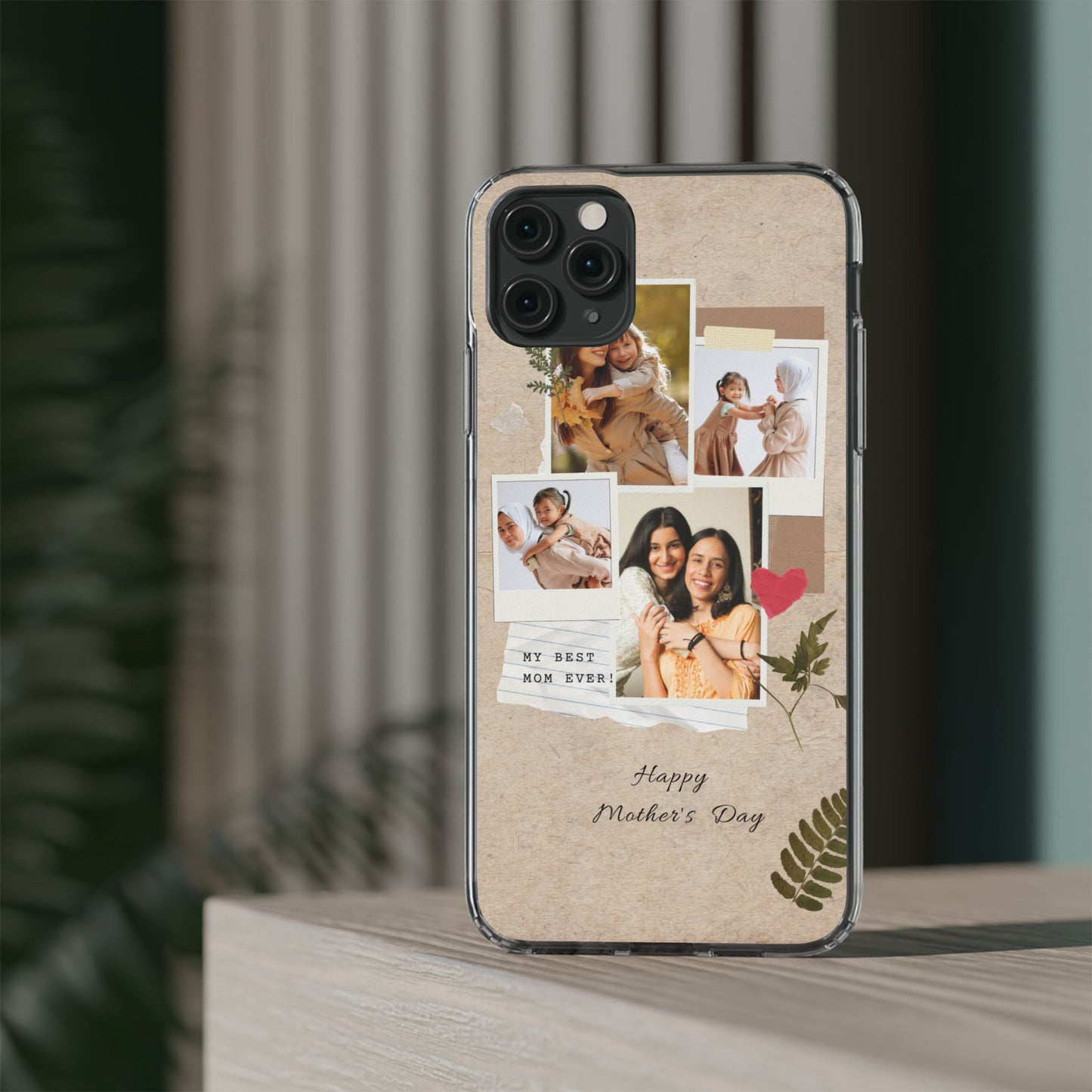 Personalized Clear Phone Case Custom Mothers Day Gift Photo Collage Case Unique Phone Accessory for Moms Memorable Gift Idea