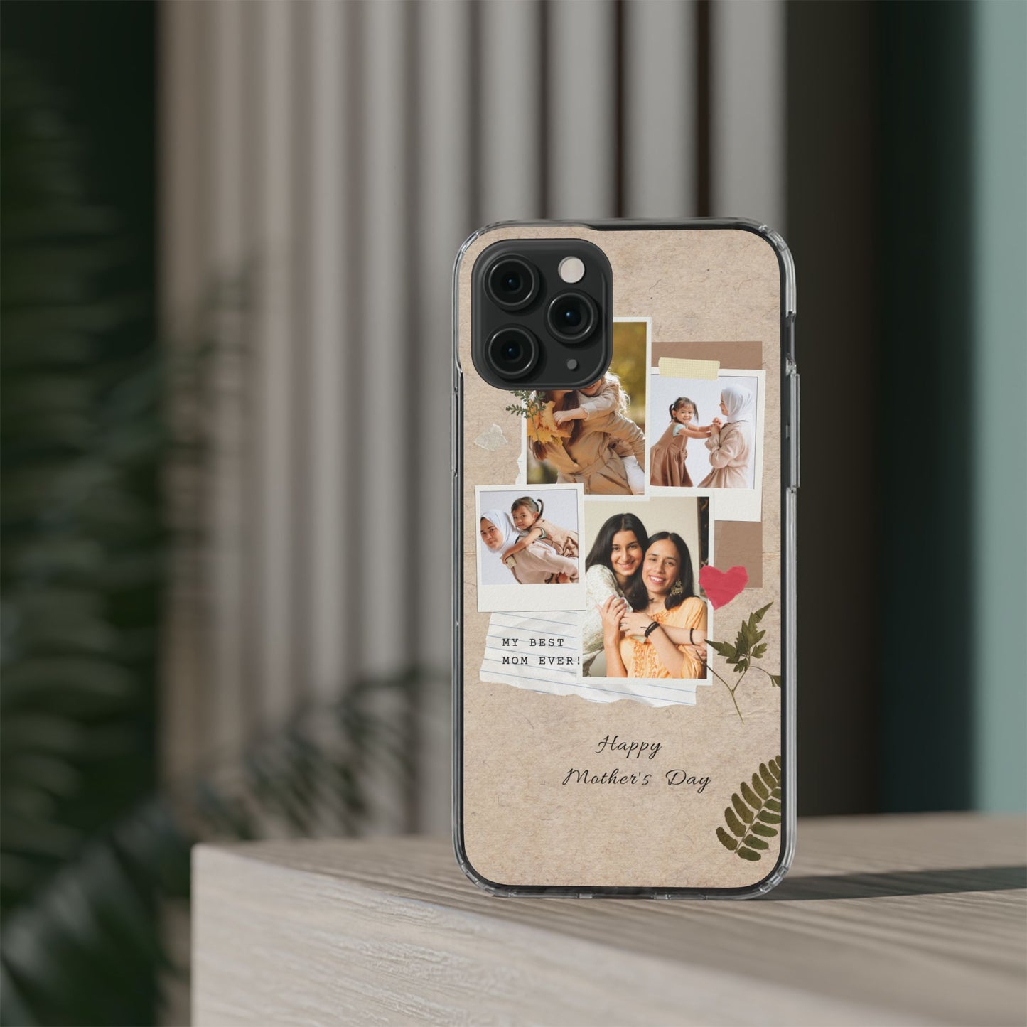 Personalized Clear Phone Case Custom Mothers Day Gift Photo Collage Case Unique Phone Accessory for Moms Memorable Gift Idea