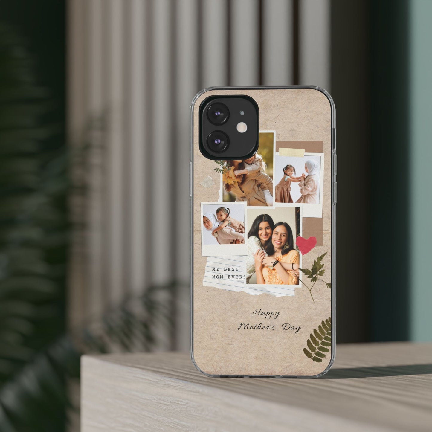 Personalized Clear Phone Case Custom Mothers Day Gift Photo Collage Case Unique Phone Accessory for Moms Memorable Gift Idea