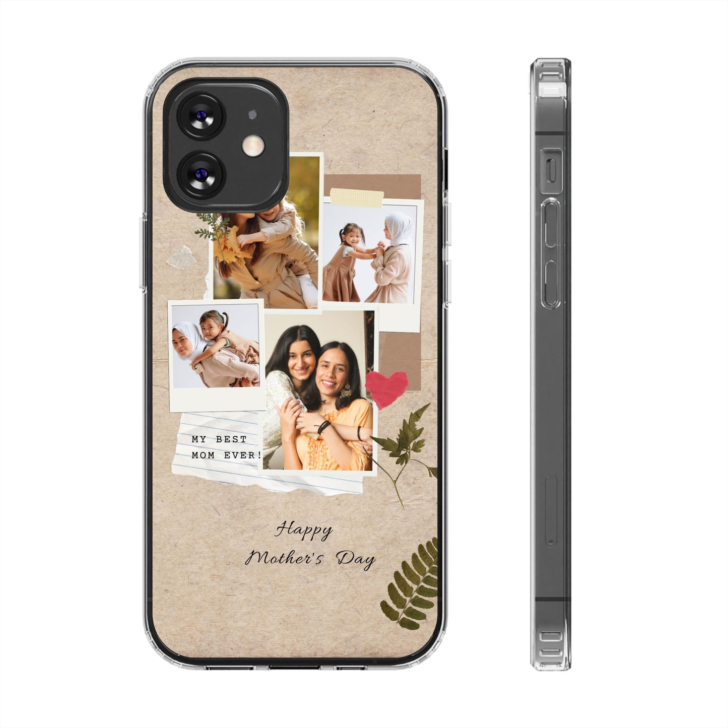 Personalized Clear Phone Case Custom Mothers Day Gift Photo Collage Case Unique Phone Accessory for Moms Memorable Gift Idea