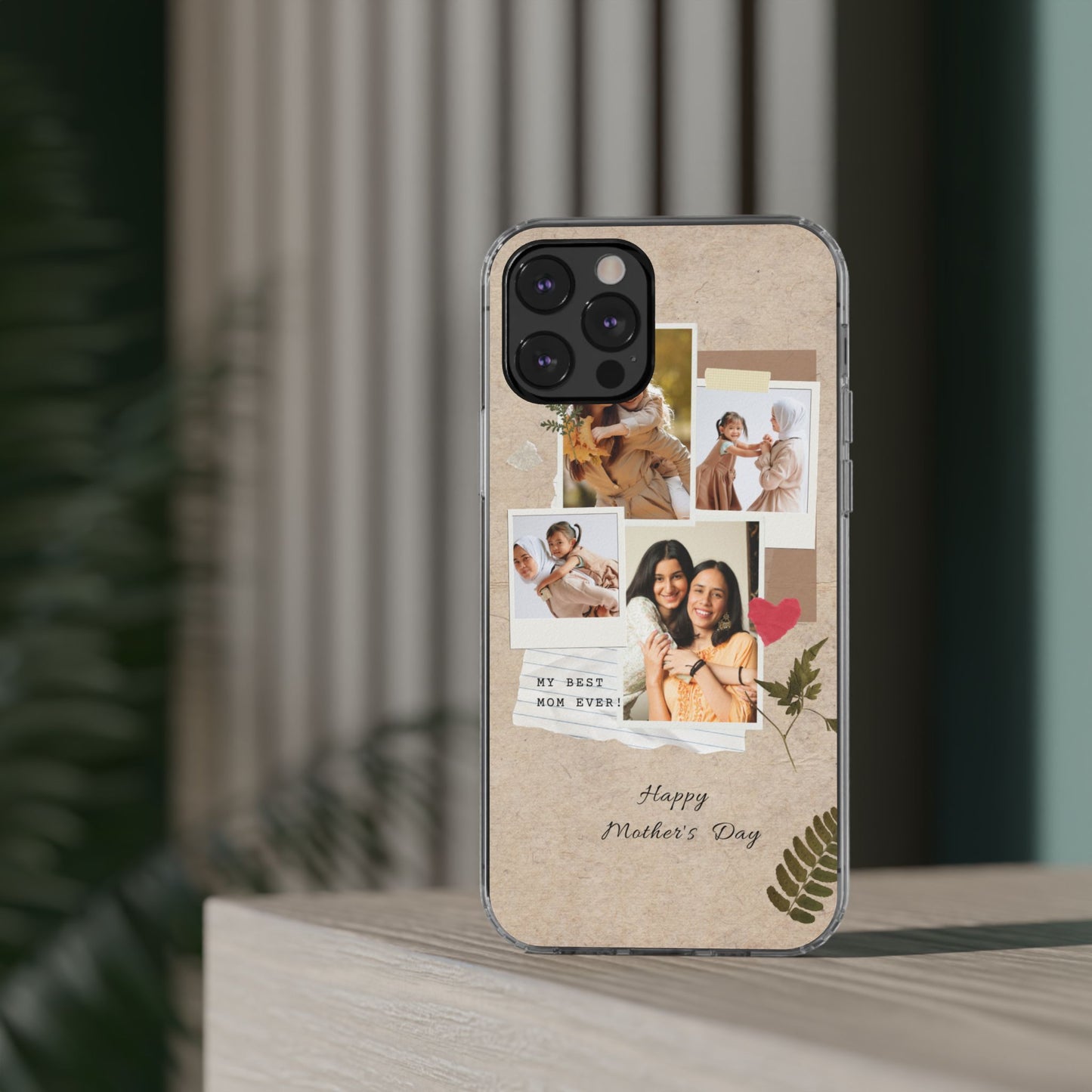 Personalized Clear Phone Case Custom Mothers Day Gift Photo Collage Case Unique Phone Accessory for Moms Memorable Gift Idea
