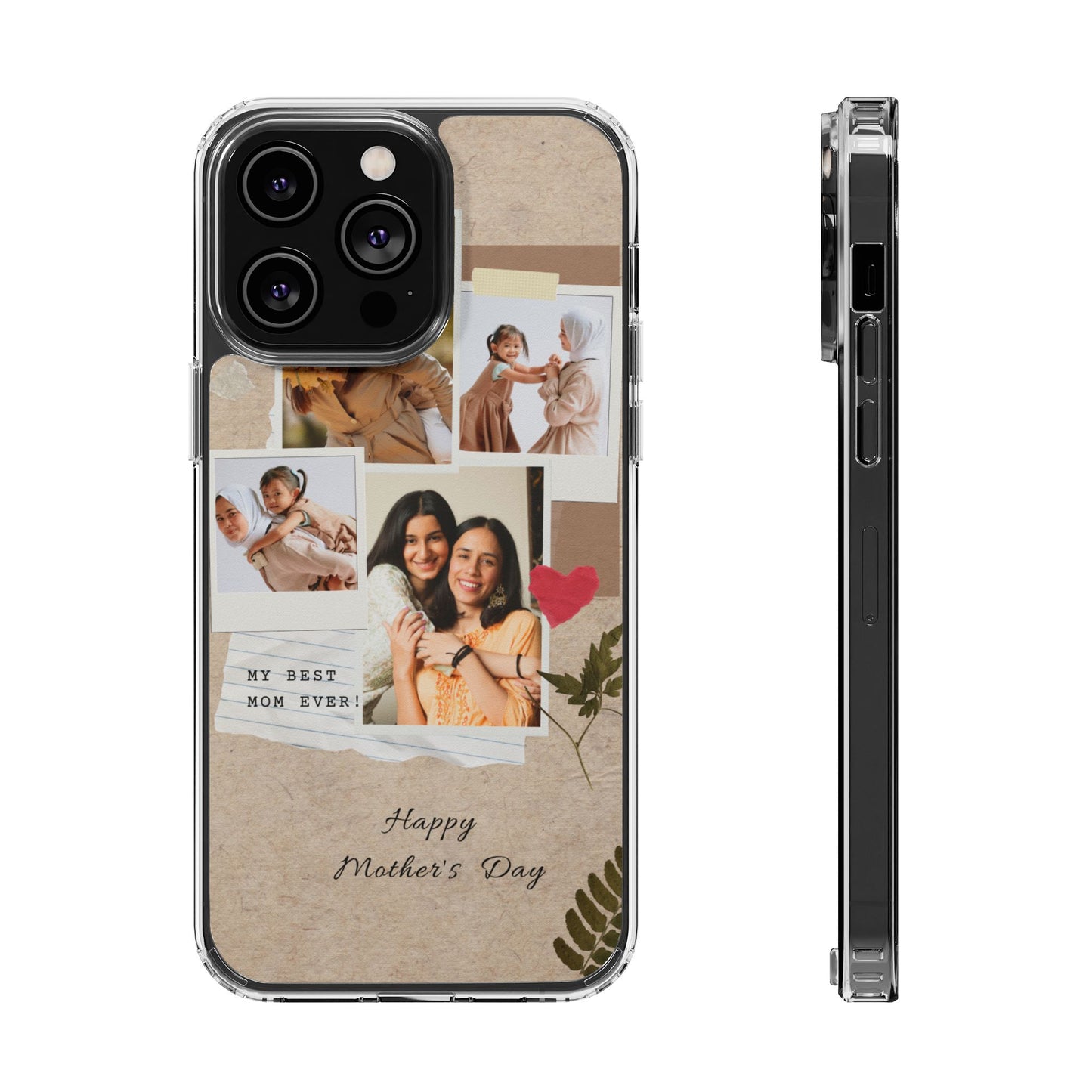 Personalized Clear Phone Case Custom Mothers Day Gift Photo Collage Case Unique Phone Accessory for Moms Memorable Gift Idea
