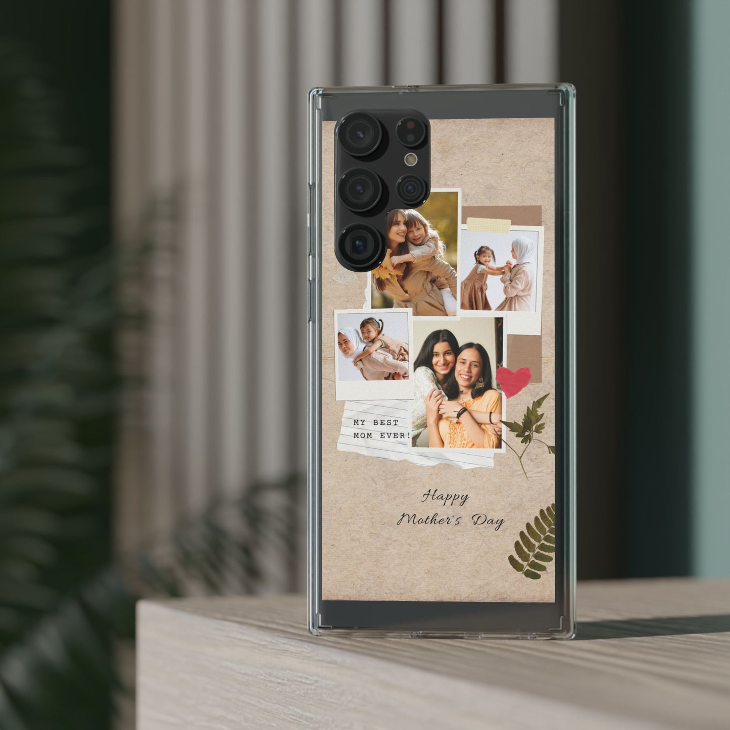 Personalized Clear Phone Case Custom Mothers Day Gift Photo Collage Case Unique Phone Accessory for Moms Memorable Gift Idea