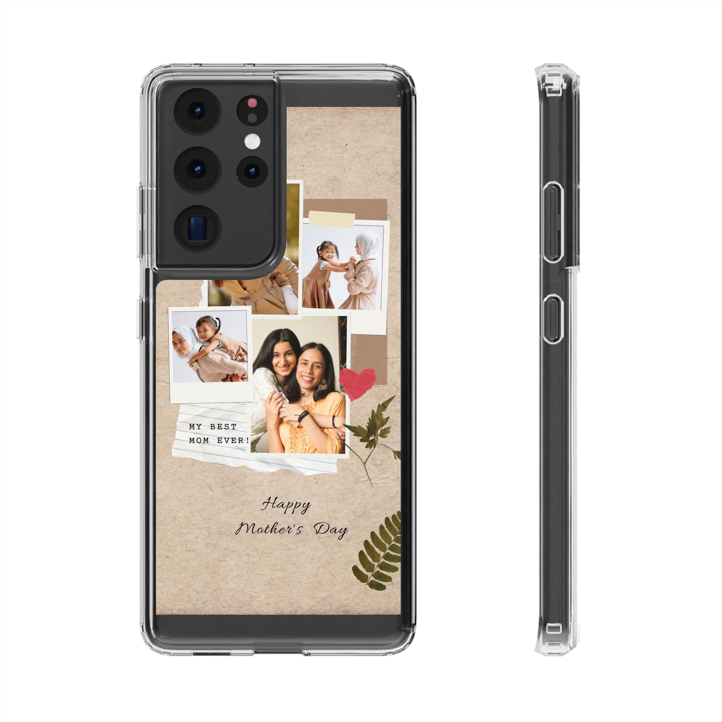 Personalized Clear Phone Case Custom Mothers Day Gift Photo Collage Case Unique Phone Accessory for Moms Memorable Gift Idea