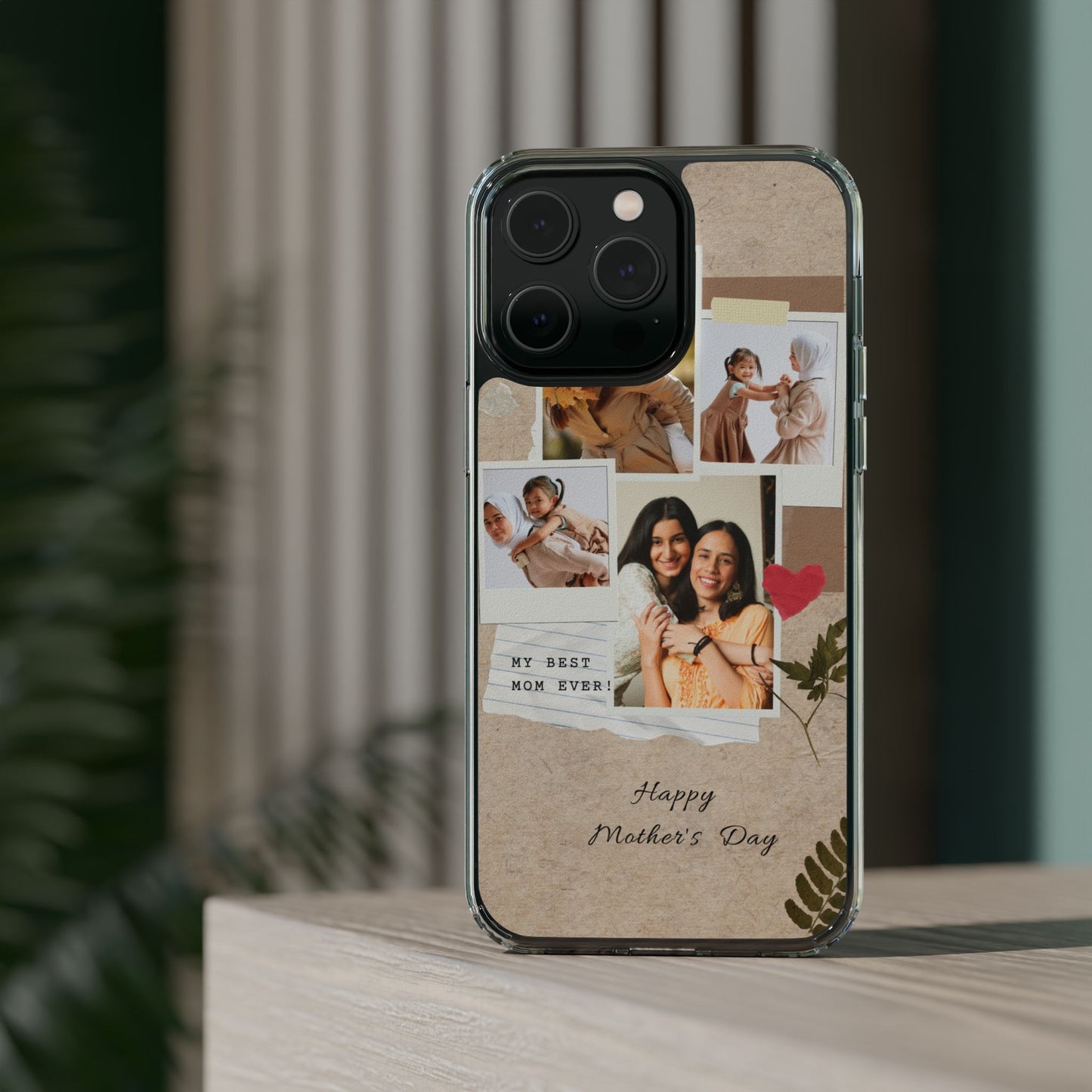 Personalized Clear Phone Case Custom Mothers Day Gift Photo Collage Case Unique Phone Accessory for Moms Memorable Gift Idea