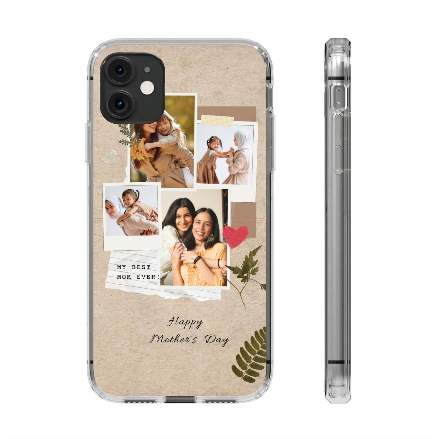 Personalized Clear Phone Case Custom Mothers Day Gift Photo Collage Case Unique Phone Accessory for Moms Memorable Gift Idea