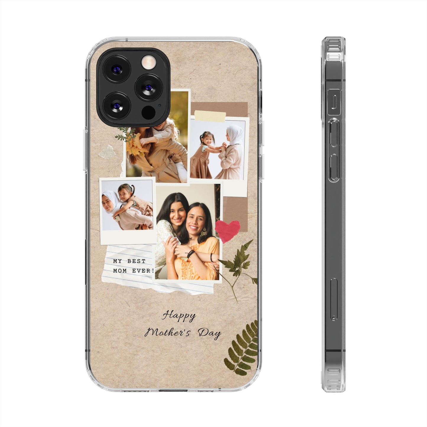 Personalized Clear Phone Case Custom Mothers Day Gift Photo Collage Case Unique Phone Accessory for Moms Memorable Gift Idea