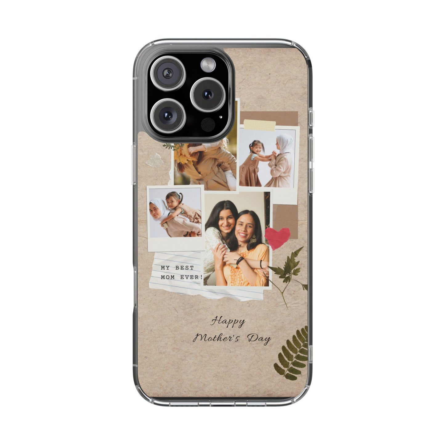 Personalized Clear Phone Case Custom Mothers Day Gift Photo Collage Case Unique Phone Accessory for Moms Memorable Gift Idea