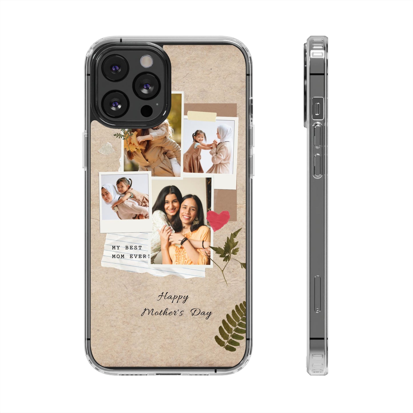 Personalized Clear Phone Case Custom Mothers Day Gift Photo Collage Case Unique Phone Accessory for Moms Memorable Gift Idea