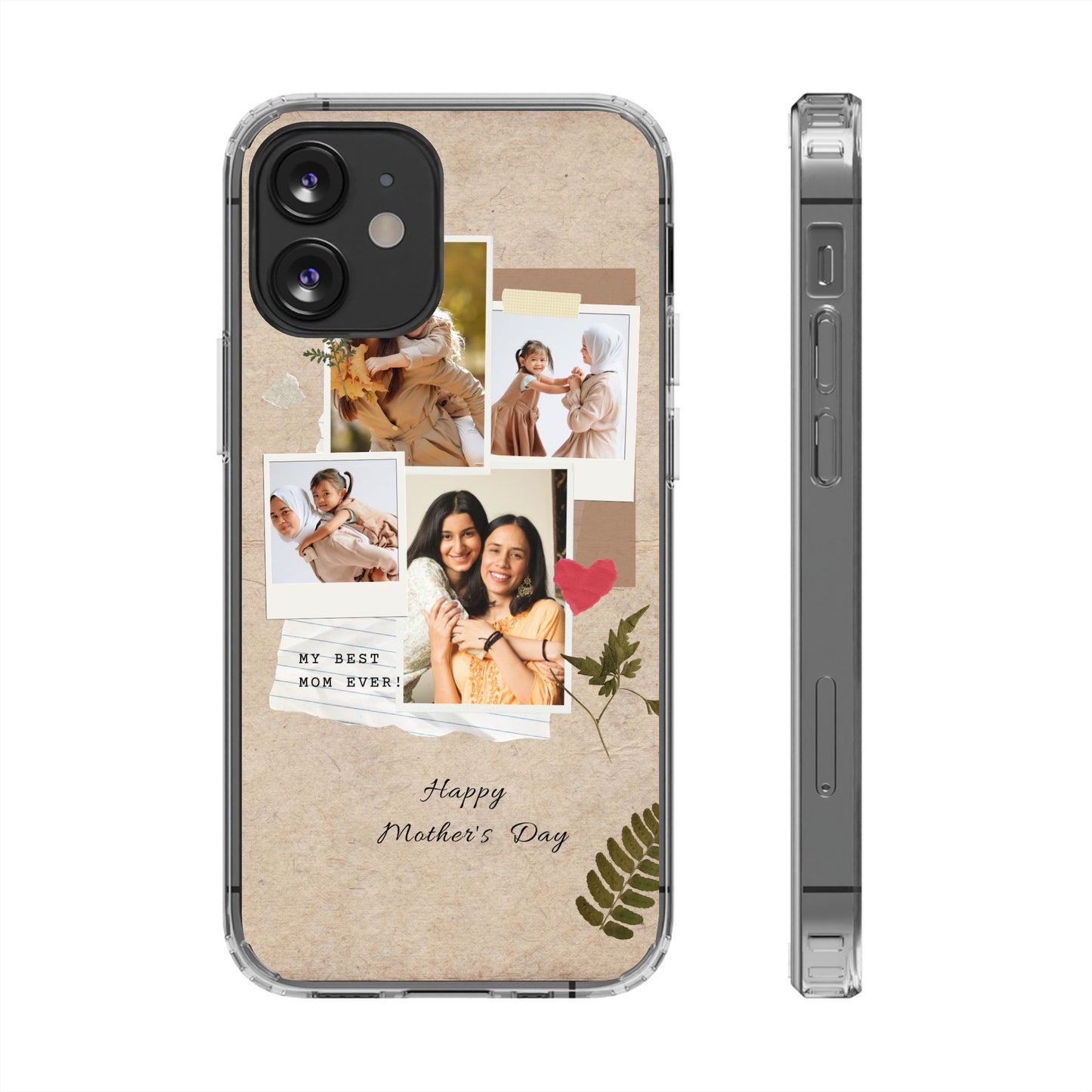 Personalized Clear Phone Case Custom Mothers Day Gift Photo Collage Case Unique Phone Accessory for Moms Memorable Gift Idea