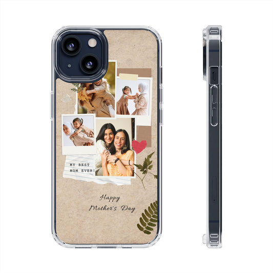 Personalized Clear Phone Case Custom Mothers Day Gift Photo Collage Case Unique Phone Accessory for Moms Memorable Gift Idea