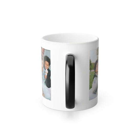 Personalized Color Morphing Mug - Custom Photo Gift for Dad, Unique Father's Day Present, Sweet Moments Mug, Family Memories Cup, Warm Heart