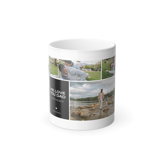 Personalized Color Morphing Mug - Custom Photo Gift for Dad, Unique Father's Day Present, Sweet Moments Mug, Family Memories Cup, Warm Heart