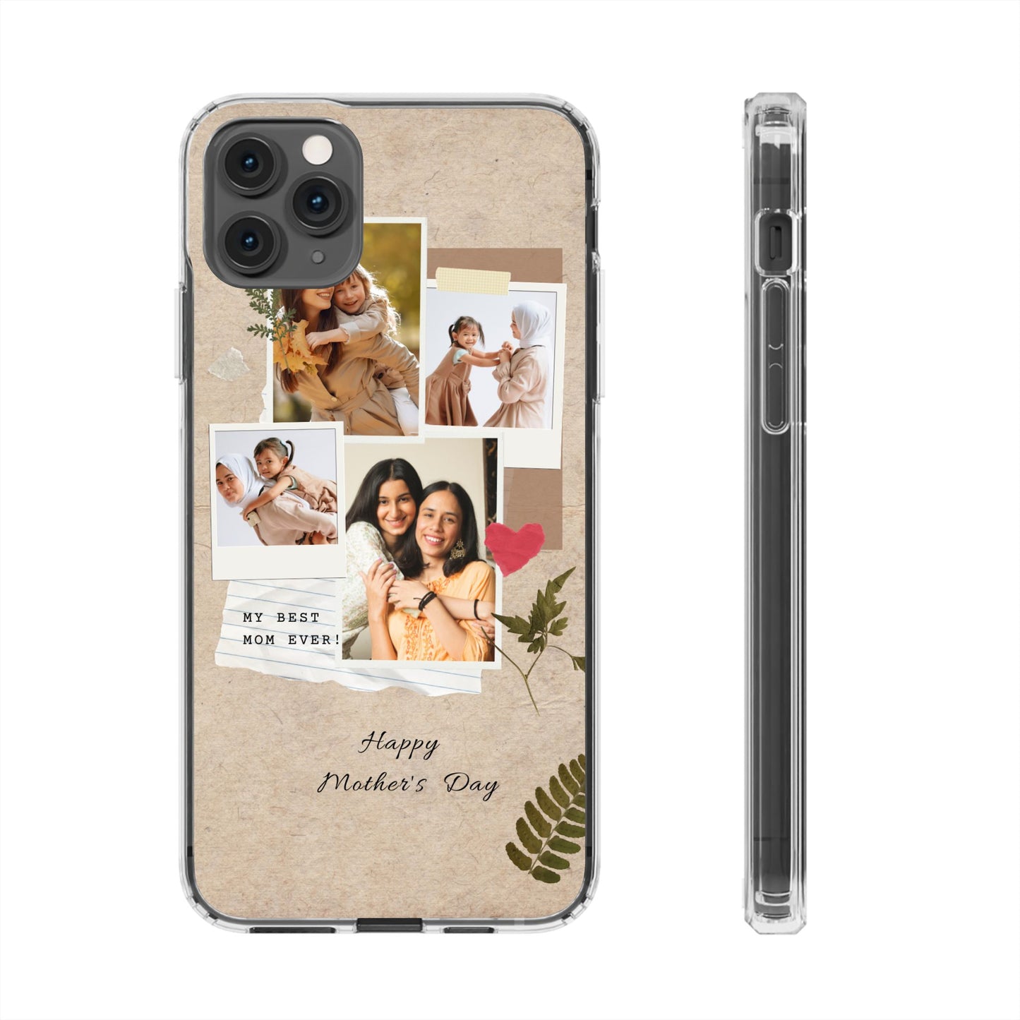 Personalized Clear Phone Case Custom Mothers Day Gift Photo Collage Case Unique Phone Accessory for Moms Memorable Gift Idea