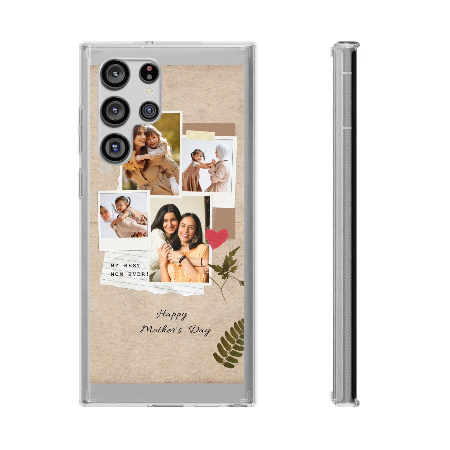 Personalized Clear Phone Case Custom Mothers Day Gift Photo Collage Case Unique Phone Accessory for Moms Memorable Gift Idea