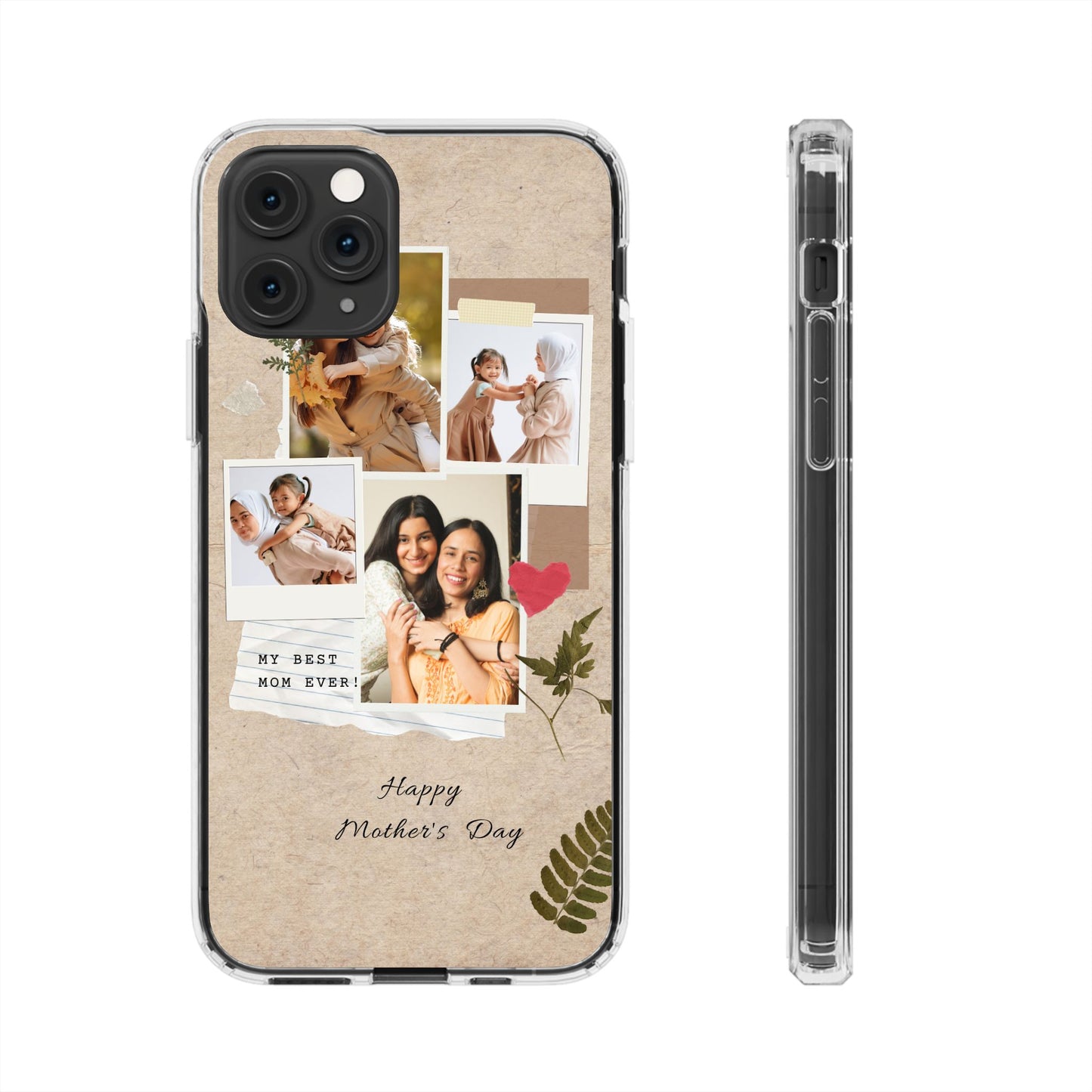 Personalized Clear Phone Case Custom Mothers Day Gift Photo Collage Case Unique Phone Accessory for Moms Memorable Gift Idea